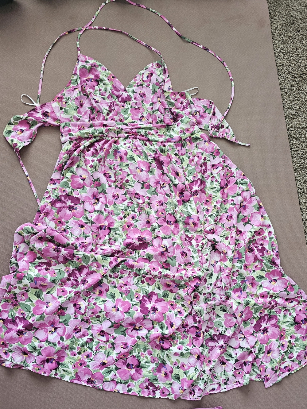 Pink Floral Sundress - Lightweight Summer Dress